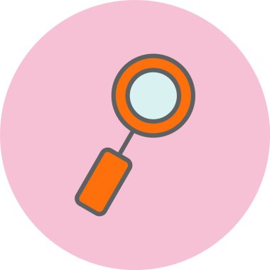 Büyüteç Çizgisi Dolu Çember Simgesi