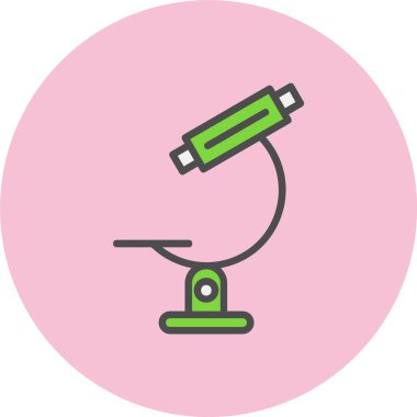 Mikroskop Satırı Dolu Çember Simgesi