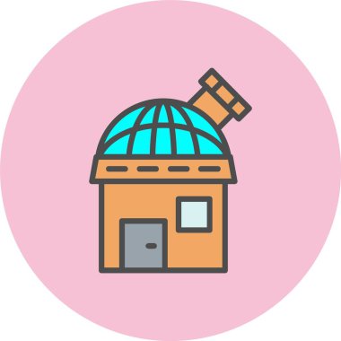 Gözlemevi Satırı Dolu Çember Simgesi