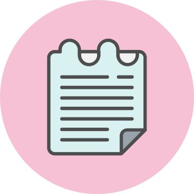 Yapışkan Notlar Satırı Dolu Çember Simgesi