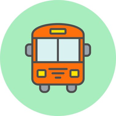 Otobüs Satırı Dolu Çember Simgesi