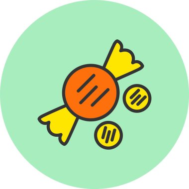 Şeker Satırı Dolu Çember Simgesi