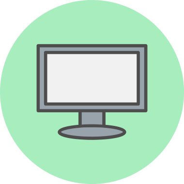 Bilgisayar Satırı Dolu Çember Simgesi