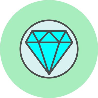 Elmas Satırı Dolu Çember Simgesi