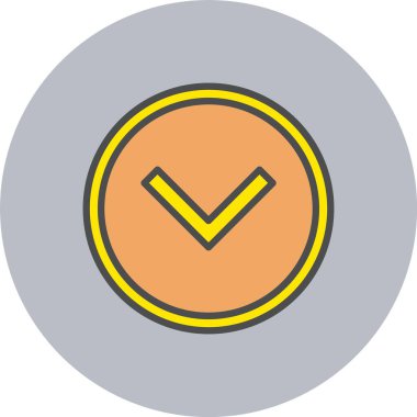 Aşağıdaki Ok Satırı Dolu Çember Simgesi