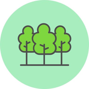 Orman Satırı Dolu Çember Simgesi