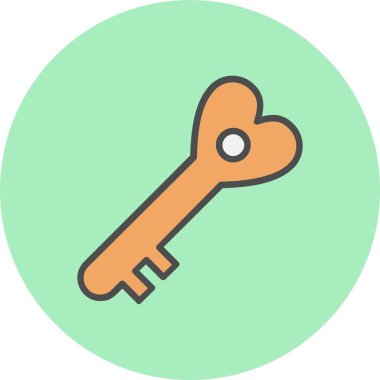 Anahtar Satırı Dolu Çember Simgesi