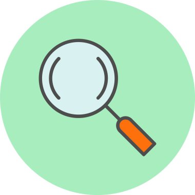 Büyüteç Çizgisi Dolu Çember Simgesi