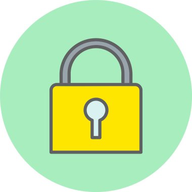 Asma kilit Satırı Dolu Çember Simgesi