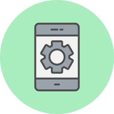 Cep Telefonu Hattı Dolu Çember Simgesi
