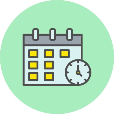 Zaman Çizgisi Dolu Çember Simgesi