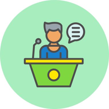 Konuşma Satırı Dolu Çember Simgesi