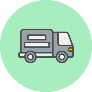 Kamyon Satırı Dolu Çember Simgesi