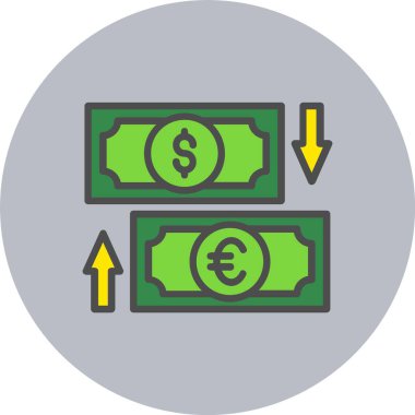 Değiş tokuş Satırı Dolu Çember Simgesi