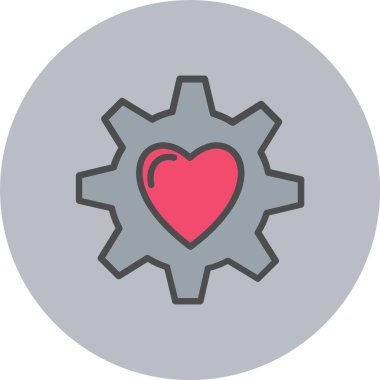 Dişli Satırı Dolu Çember Simgesi