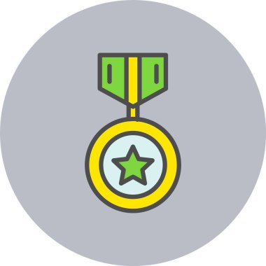 Madalya Satırı Dolu Çember Simgesi