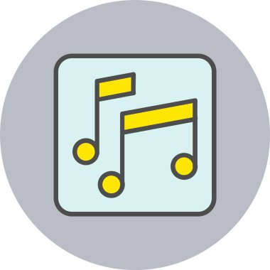 Müzik Oyunu Satırı Dolu Çember Simgesi