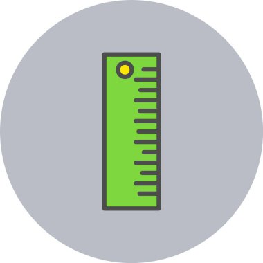 Cetvel Satırı Dolu Çember Simgesi