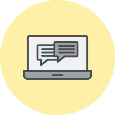 Sohbet Satırı Dolu Çember Simgesi