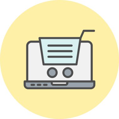 Ticaret Satırı Dolu Çember Simgesi