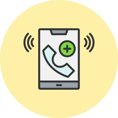 Acil Çağrı Satırı Dolu Çember Simgesi