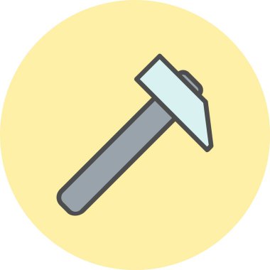 Çekiç Satırı Dolu Çember Simgesi