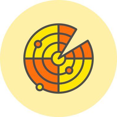 Radar Satırı Dolu Çember Simgesi