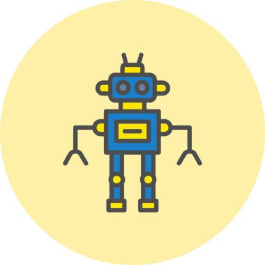 Robot Satırı Dolu Çember Simgesi