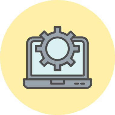 Ayarlar Vektör Satırı Dolu Çember Simgesi