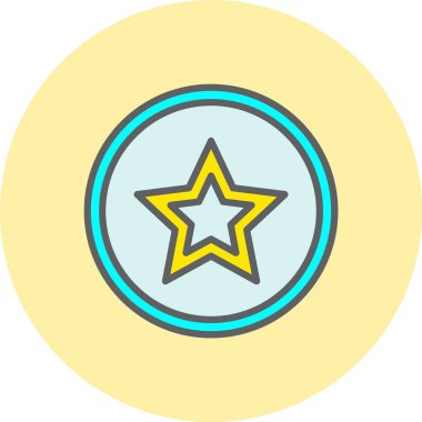 Yıldızlı Satır Dolu Çember Simgesi