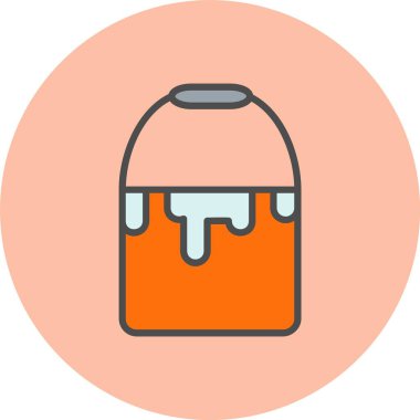 Boya Kovası Satırı Dolu Çember Simgesi