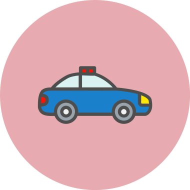 Polis Otomobili Dolu Çember Simgesi