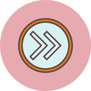 Sağ Ok Satırı Dolu Çember Simgesi