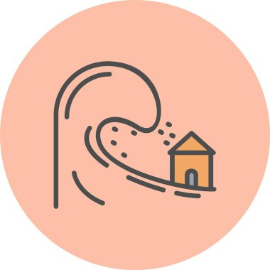 Tusnami Satırı Dolu Çember Simgesi