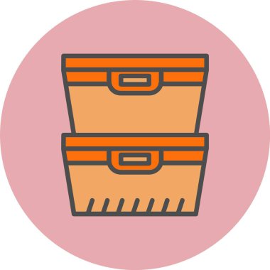 Yiyecek Konteynırı Satırı Dolu Çember Simgesi