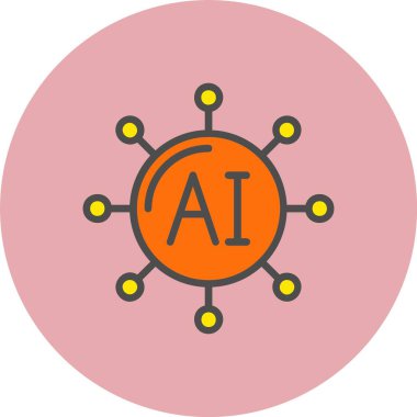 AI Satırı Dolu Çember Simgesi