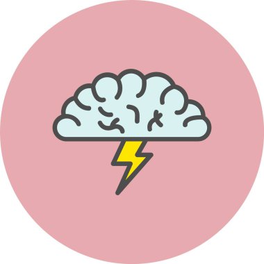 Beyin Fırtınası Satırı Dolu Çember Simgesi