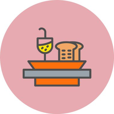 Kahvaltı Satırı Dolu Çember Simgesi