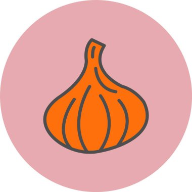 Sarımsak Hattı Dolu Çember Simgesi