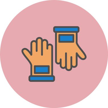 El Eldivenleri Satırı Dolu Çember Simgesi