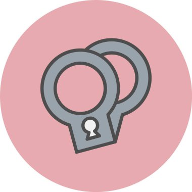 Kelepçe Çizgisi Dolu Çember Simgesi