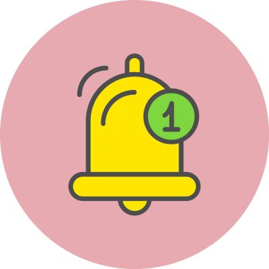 Bildirim Çanı Satırı Dolu Çember Simgesi