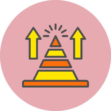 Piramit Çizelgesi Dolu Çember Simgesi