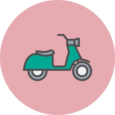 Scooter Satırı Dolu Çember Simgesi