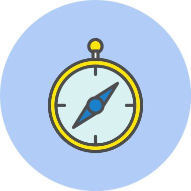 Pusula Satırı Dolu Çember Simgesi