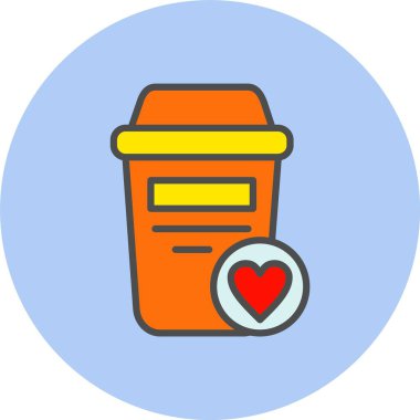 Favori Satır Dolu Çember Simgesi