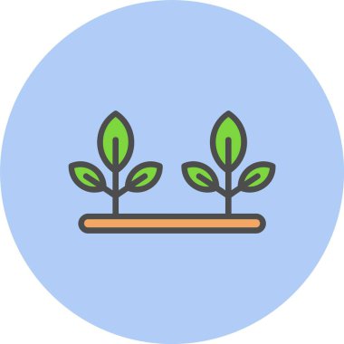 Bahçe Satırı Dolu Çember Simgesi