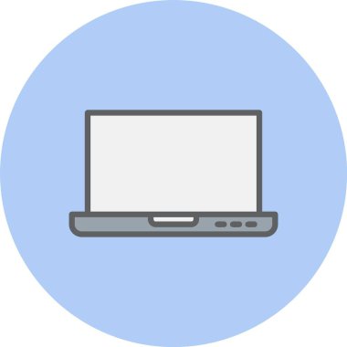 Laptop Ekran Satırı Dolu Çember Simgesi