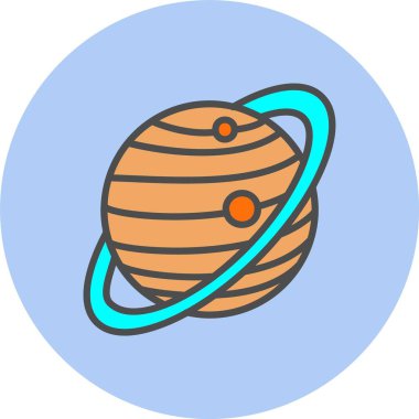 Satürn Satırı Dolu Çember Simgesi