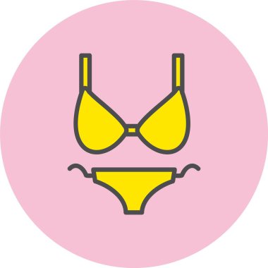 Bikini Satırı Dolu Çember Simgesi